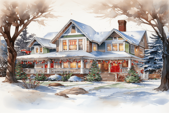 Capture Festive Warmth: The Christmas Home Background Digital Asset