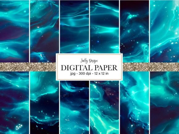 Deep Colored Bioluminescent Paper: A Pack of 12 AI-Generated Images