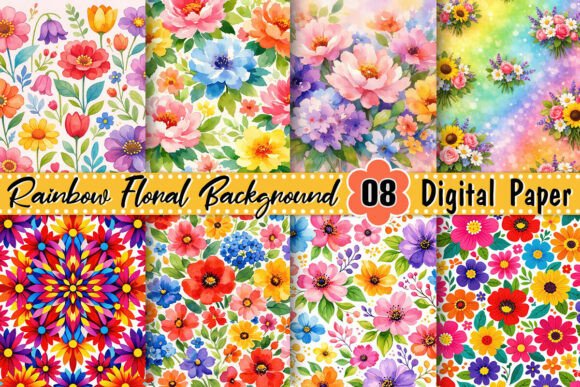 Rainbow Floral Background: A Burst of Joy for Your Designs