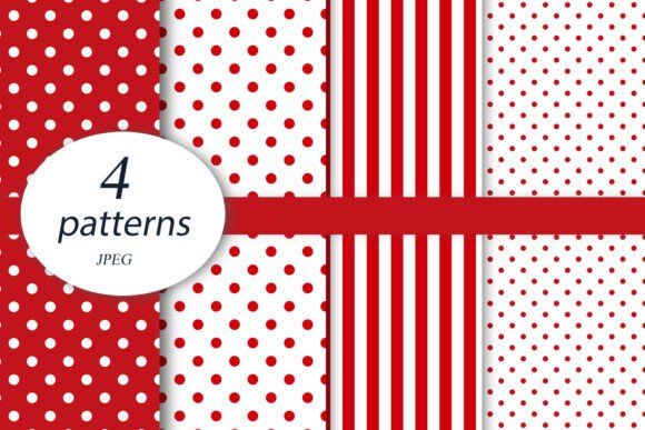 Red Polka Dot Geometric Patterns: A Festive Design Asset