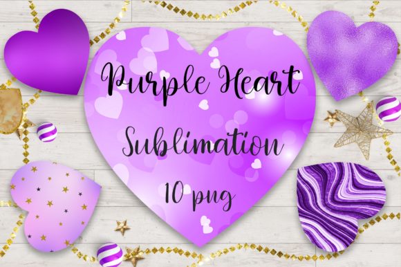 Sublimation Purple Heart Clipart: A Design Asset for Impactful Projects