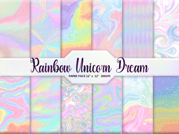 Unleash Creativity with Rainbow Unicorn Dream Digital Paper
