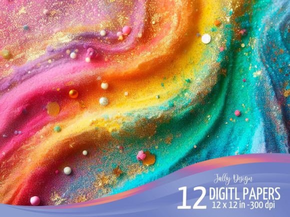 Unlock Creative Possibilities with Rainbow Powder Texture Digital Paper